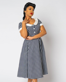 Collectif retro šaty Dora - Gingham Velikost: XL (UK 16)
