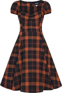 Collectif retro šaty Mimi - Pumpkin Check Velikost: M (UK 12)