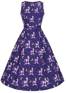 Lady V London šaty Hepburn - Unicorn Rainbow Candy Velikost: S (UK 10)