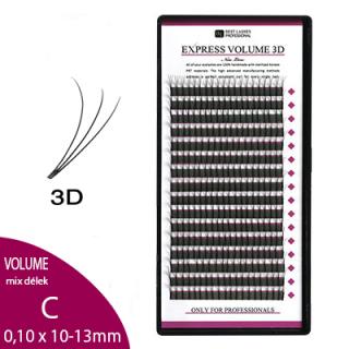 3D řasy MIX délek C, 0,10 X 10-13 mm - 16 řad (3D Express Volume MIX C, 0,10 X 10-13 mm)