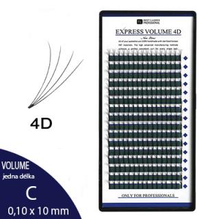 4D řasy Express Volume C, 0,10 X 10mm - 16 řad (4D řasy C, 0,10 X 10mm - New Line)