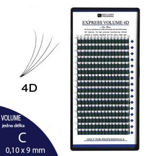 4D řasy Express Volume C, 0,10 X 9mm - 16 řad (4D řasy C, 0,10 X 9mm - New Line)