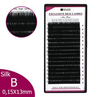 Exkluzivní hedvábné řasy B, 0,15 X 13 mm (Best Series - 16 řad) (Exclusive Silk Lashes New Line)