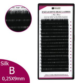 Exkluzivní hedvábné řasy B, 0,25 X 9 mm (Best Series - 16 řad) (Exclusive Silk Lashes New Line)