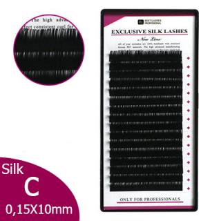 Exkluzivní hedvábné řasy C, 0,15 X 10 mm (Best Series - 16 řad) (Exclusive Silk Lashes New Line)