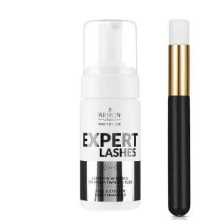 Expert čistící pěna obličeje a řas 100ml + odličovací štětec černý
