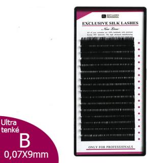 Ultra tenké řasy B, 0,07 X 9mm - 16 řad (Ultra tenké řasy pro 3D objemovou metodu)