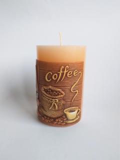 Svíčka válec káva béžová 7x10 cm