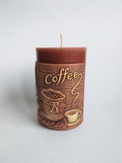 Svíčka válec káva hnědá 7x10 cm