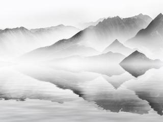 AG design 4 dílná vliesová fototapeta Mountain Lake, 360 x 270 cm (srpen21)