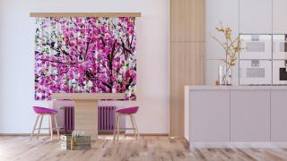 Textilní závěs FLOWERS FCSXL4806, 180 x 160 cm (2 ks), lehké zastínění