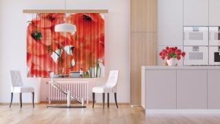 Textilní závěs FLOWERS FCSXL4811, 180 x 160 cm (2 ks), lehké zastínění