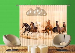 Textilní závěs HORSES FCPXXL6422, 280 x 245 cm (2 ks), úplné zastínění