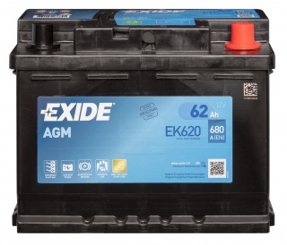 Exide Start-Stop AGM 12V 62Ah 680A EK620