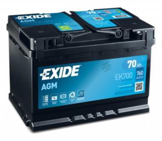 Exide Start-Stop AGM 12V 70Ah 760A EK700