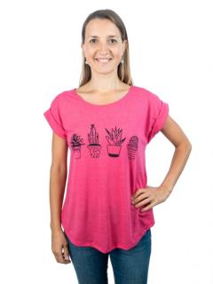 Dámské tričko Darika Cacti pink