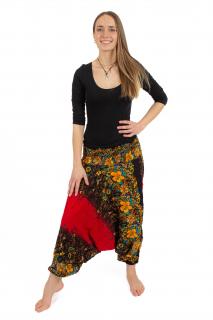 Harémové Turecké kalhoty aladinky barevné květy