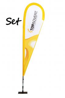 Vlajka DROP PREMIUM SET VLAJKA VELIKOST: XL (prut + konfekce), PODSTAVA: PREMIUM 40 x 40 cm s rotátorem, TISK: s potiskem