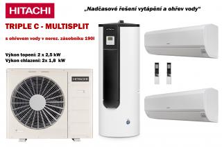 TRIPLE C - 3 vnitřní jednotky s ohřevem vody