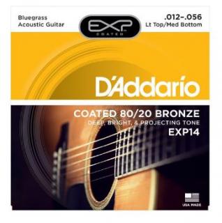 Struny D´Addario Coated 80/20 Bronze EXP 14 .012 - .056 (pro klasickou kytaru)
