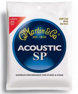 Struny kovové pro akustickou kytaru Martin MSP 3100 (LIGHT .012/.054)