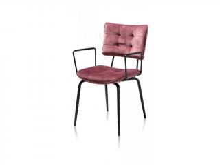 Polstrovaná jídelní židle MANOU s područkami burgundy red