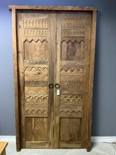 teakové vyřezávané dveře 110x215cm