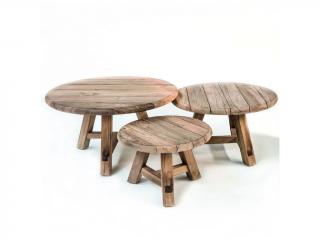 Teakový zahradní konferenční stolek MAIRE Rozměry: dia 80 x v-42cm