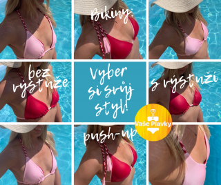 Oboustranná Bikiny podprsenka Podprsenky velikost: 75/A, Podprsenky výstuže: Push-up podprsenka, Barevná kombinace: Černá Nero - Matná + Psycho Red -…