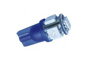 led žárovka - 5 x LED SMD modra - bezpaticová žárovka T10 (led žárovka - 5 x LED SMD modra - bezpaticová žárovka T10)