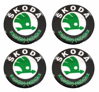Samolepky loga na středy kol Škoda samolepicí 4ks  (Samolepky loga na středy kol Škoda samolepicí 4ks )