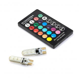 Žárovka LED RGB 2xT10 s dálkovým ovládáním (Žárovka LED RGB 2xT10 s dálkovým ovládáním)