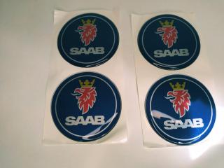 Znaky na poklice Saab samolepicí 4ks  (Znaky na poklice Saab samolepicí 4ks )