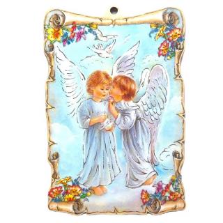Anděl s chlapcem (Obrázek na zavěšení)