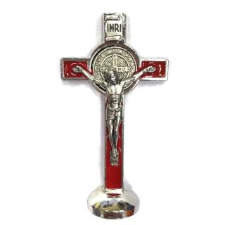 Benediktinský kříž – stojací, červený