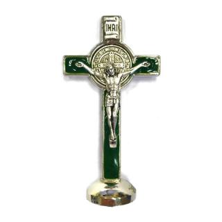 Benediktinský kříž – stojací, zelený