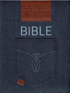 Bible ČEP DT malá, zip, jeans, výřezy