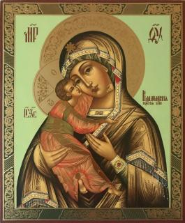 Ikona Panna Maria Vladimírská (zelená) L