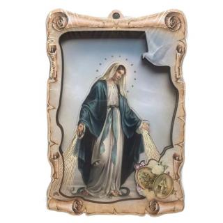 Panna Maria Zázračné medaile 3D (s holubicí) (3D obrázek na zavěšení)