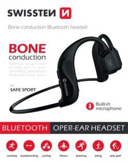 SWISSTEN  Bone Conduction sluchátka na lícní kosti Barva: Bílá