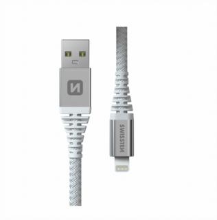 SWISSTEN Datový kabel KEVLAR USB/Lightning, délka 1,5 m, bílý