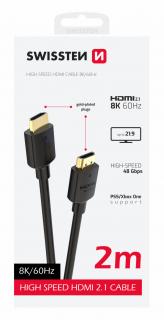 SWISSTEN Kabel HDMI na HDMI 8K 60Hz 2 m, PVC