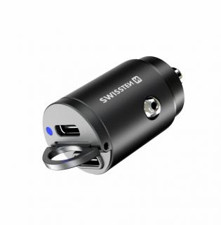 SWISSTEN nano autonabíječka Power Delivery, 2x USB-C, 30W, černá