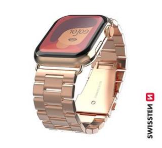SWISSTEN řemínek pro Apple Watch kovový, šířka 38-40 mm Barva: Růžovo/zlatá