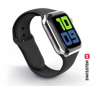 SWISSTEN řemínek pro Apple Watch silikonový, šířka 38-40 mm Barva: Černá