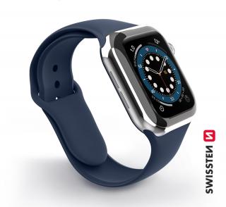 SWISSTEN řemínek pro Apple Watch silikonový, šířka 42-44 mm Barva: Tmavě modrá
