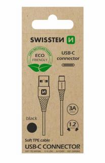 SWISSTEN TPU datový kabel USB-A / USB-C, délka 1,2 m (EKO BALENÍ) Barva: Bílá