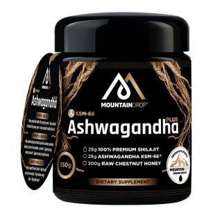 Ashwagandha Plus - Mountaindrop mumio 25 g s ashwagandhou KSM-66® 25 g a kaštanovým medem 300 g