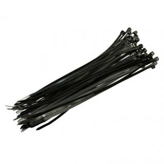 Stahovací pásky - černé UV, 140x3,5 mm, 100 ks (Černá UV stahovací páska)
