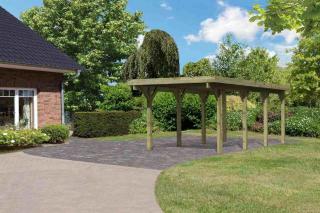 carport KARIBU CLASSIC 2A 61967 ocelové střešní plechy LG3354